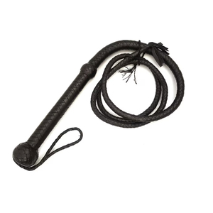 Long fouet en cuir avec poignée robuste, couleurs personnalisables, logo personnalisable, taille personnalisable, OEM personnalisé, équipement d'équitation western pour l'extérieur - Product Image 1