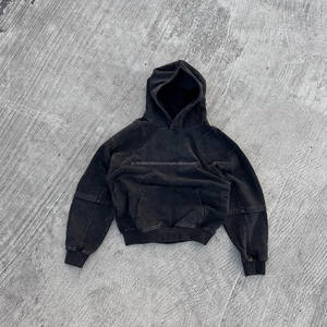 Sudadera recortada Retro de fabricante personalizado para hombre, de otoño Vintage Sudadera con capucha, jersey de rizo lavado con ácido y piedra desteñida al sol XS - Product Image 2