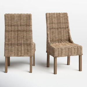 DreamCraft Lot de 2 chaises en osier pour salon Vietnam - Product Image 3