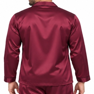 Ensemble de pyjama décontracté pour homme, couleur personnalisée, été, boutonné devant, manches longues, respirant, polyester/coton - Product Image 5