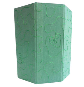 Handmade Decorative Beautiful Green Color Handmade Cotton Paper Embroidery Waste <b>Bin</b> Study Room Dustbin Dustbin - Product Image 2