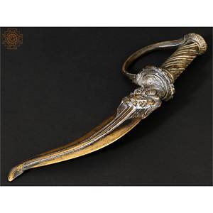 Daga protectora Vintage de 11 pulgadas/Khanjar con Kirtimukha en latón Artículo de decoración para el hogar hecho a mano - Product Image 4