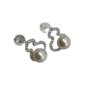 Pendientes de Perlas de Agua Dulce Redondas de 6.5-7 mm, Plata S925 con Circonita, Lisos y Limpios, Sin Semillas, Impecables - Product Image 5