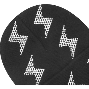 Wholesale Black Crystal Beanie Hat Rib Knit <b>Winter</b> <b>Cap</b> Unisex Soft Warm Stretch Skull <b>Cap</b> Custom Logo Hat - Product Image 5