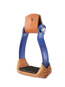 Étriers en cuir avec coussinet en caoutchouc noir pour l'équitation, cadre en aluminium durable, couleur beige, équipement d'équitation en cuir - Product Image 2