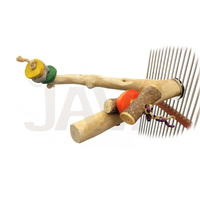 Javawood - Perchoir pour oiseaux en bois de café écologique et durable, branche pour oiseaux, fabrication indonésienne, C M