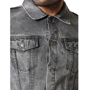 LIMOS SPORTS <b>Custom</b> Designer Men's Casual Bomber <b>Denim</b> <b>Jacket</b> Luxury Hip Hop Style Spring Season Medium Wash Polyester/Cotton - Product Image 6