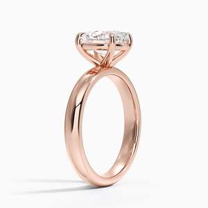Luxury Perfect Solitaire <b>Ring</b> <b>Crafted</b> in Genuine 14K Yellow Gold - Product Image 6