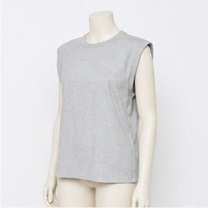 Women's Minimalist <b>Cap</b> <b>Sleeve</b> Cotton Crew Neck <b>Top</b> - Product Image 4