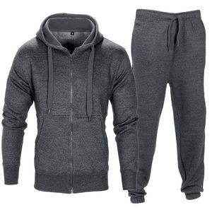 OEM Men's Casual Tracksuit Black Red Hoodie Zipper Jacket Elastic Waist Pants Solid Color Full Length Jogger Set Autumn Wear - Product Image 6