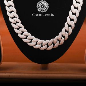 Collier à chaîne à maillons en argent 925 plaqué or 14 carats avec moissanite Charm_Jewells, style hip-hop unisexe, certifié IGI, pour un usage quotidien - Product Image 3