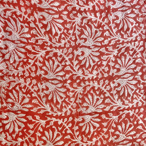 ผ้าฝ้ายพิมพ์ลายดอกไม้แบบแฮนด์บล็อก  งานฝีมือดั้งเดิม ลายดอกไม้และพืชพรรณ - Product Image 2