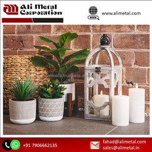 Susurros de luz Linterna de madera personalizable Diseño único para el jardín del hogar Boda Decoraciones navideñas Características Velas - Product Image 5