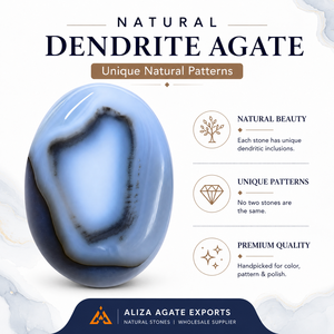 ALIZA AGATE EXPORTS หินอาเกตเดนดริติกธรรมชาติขนาดใหญ่ หินปาล์มสโตนแกะสลักขัดเงา คริสตัลอัญมณี งานศิลปะพื้นบ้าน ของขวัญสำหรับการทำสมาธิ พกพาสะดวก - Product Image 4