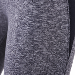Leggings de yoga taille haute gris uni sans coutures avec ceinture noire, fermeture élastique, extensibles, séchage rapide, 220g - Product Image 5