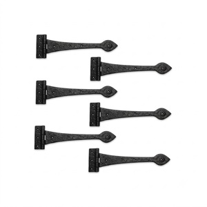 Great Quality Black Powder Coated T Strap Hinge Rustproof Cast Iron Tee Hinge For Wooden Fence <b>Barn</b> <b>Door</b> And Yard Gate <b>Hardware</b> - Product Image 6