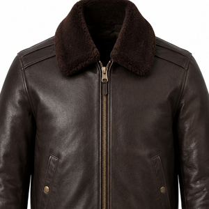 Chaqueta de Motociclista Clásica de Cuero Genuino de Alta Calidad para Hombre, Impermeable, Personalizable, OEM, Venta al Por Mayor, Ropa de Invierno - Product Image 5