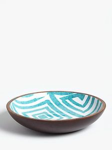 Tazón de Madera Hecho a Mano, Ecológico y Duradero, con Interior Esmaltado con Diseño Floral Verde, Estilo Americano, para Servir Ensaladas, Ideal para Regalos y Fiestas - Product Image 4