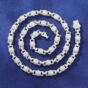 Luxury <b>Silver</b> <b>Cuban</b> <b>Link</b> <b>Chain</b> Fully Iced Our VVS Studded White Gold Moissanite Diamond Tester Trendy Style Wedding Gift - Product Image 4