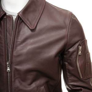 Veste en cuir véritable pour homme, col montant, imperméable, coupe-vent, personnalisable OEM, respirante pour l'hiver - Product Image 6