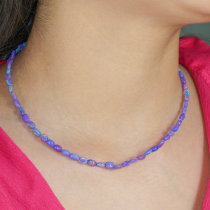 GOODSTONE Opal Beaded Necklace 925 Sterling Silver Natural White Tumble <b>Beads</b> 16+2 Inch Classic Style Everyday Wear - Product Image 5