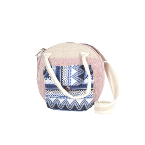 Bolso de Mano Redondo de Cáñamo y Algodón para Mujer, Diseño Elegante para Uso Diario - Product Image 1