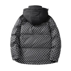 Free Custom Logo Unisex Winter Warm <b>Waterproof</b> Windproof Quilted Stand Collar Front Logo <b>Hooded</b> <b>Puffer</b> <b>Jacket</b> 2026 - Product Image 4