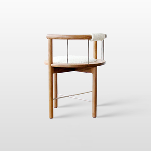 Chaise de salle à manger en bois au design scandinave moderne, siège rembourré en laine imperméable et légère, dossier amovible, mobilier de maison - Product Image 2