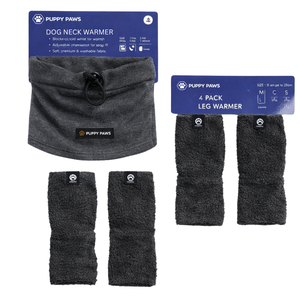 Conjunto de Calentadores de Patas y Protectores de Orejas para Perros, Mangas Térmicas de Forro Polar Gris con Cubrecabezas Elástico para la Comodidad de los Perros en Clima Frío - Product Image 1