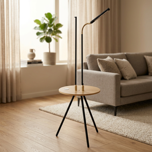 Lampe sur pied minimaliste en métal noir, hauteur réglable, LED blanc chaud 3500K, AC 220V, culot E27, usage résidentiel - Product Image 4