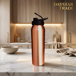 Bouteille d'eau en cuivre Daystar Trade 34 oz avec couvercle sans BPA, design classique, réutilisable, portable, pour les voyages en plein air - Product Image 1