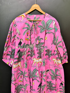 Vestido Midi estampado de algodón informal natural a la moda para mujer, ropa de oficina, brunch de verano ecológico, día de compras al mejor precio - Product Image 4