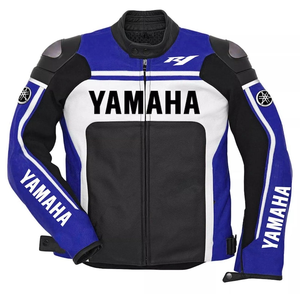 Chaqueta de Motociclismo Unisex Ramaha R1, de Cuero Vacuno Genuino Estampado, con Protección de Nivel 2 CE, Impermeable, de Secado Rápido y Manga Larga - Product Image 1