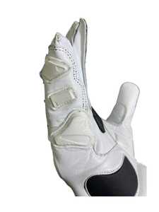 Gants de moto en cuir blanc - Gants de motard longs avec protection rigide des articulations - Product Image 3