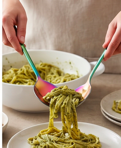 Ensemble de cuillères à salade colorées en acier inoxydable, couverts multicolores modernes résistants à la rouille pour les fêtes et l'usage quotidien - Product Image 6