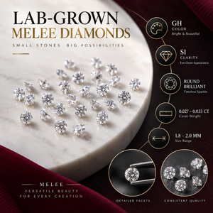 Diamantes Versátiles Creados en Laboratorio |   Diamantes Sueltos Melee Redondos Brillantes, Color GH, Claridad SI, 0.027-0.035 CT, 1.8-2.0 MM, Gemas Finas - Product Image 5