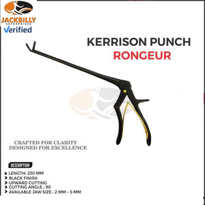 เครื่องมือผ่าตัดประสาทวิทยา Kerrison Rongeur ความแม่นยำสูง แบบใช้มือ  หัวเจาะขนาด 1 มม./2 มม./3 มม. ปลาย 45 องศา ใช้ซ้ำได้ - Product Image 2