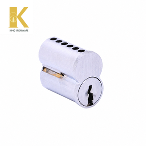 Cylindres de serrure à remplacement rapide, en laiton chromé satiné, 6 goupilles, clé Q, SFIC, pour la sécurité des portes commerciales - Product Image 2