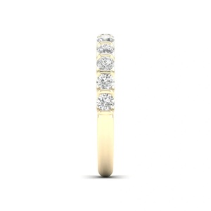 Anillo de compromiso y boda de media eternidad con diamante cultivado en laboratorio de corte redondo en oro de 10K/14K/18K y plata 925/935 con baño de rodio - Product Image 4