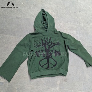 Sudadera Green Peace para hombre de calidad superior, personalizada con estampado, material de algodón, estilo urbano, con parches desgastados. - Product Image 2