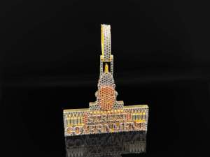 Pendentif Ice Legacy personnalisé, thème Code Matriciel, style urbain et gouvernemental, avec zircons cubiques (CZ) et imitation diamant, plaqué argent et rhodium, breloque hip-hop - Product Image 1