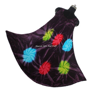 Robe de plage sexy sans manches pour femme, style parapluie, tie-dye, design coloré, en rayonne - Product Image 5