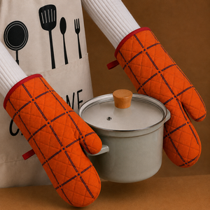 Maniques de four à motif à carreaux de qualité supérieure, personnalisées, écologiques et douces pour la cuisine et l'utilisation au four, au prix le plus bas. - Product Image 1