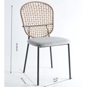 Ensemble de 4 chaises de salle à manger Sennit noires et grises pour le café et la maison - Product Image 5
