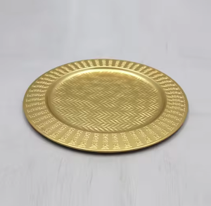 Round Metal Charger <b>Plate</b> Solid Minimalist Design Handmade Polished Finish Dishes & <b>Plates</b> - Product Image 5