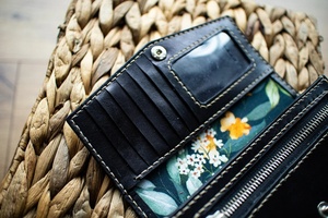 Cartera de mujer, bolso de marca de lujo con cremallera, cartera larga de cuero genuino para pasaporte, - Product Image 5