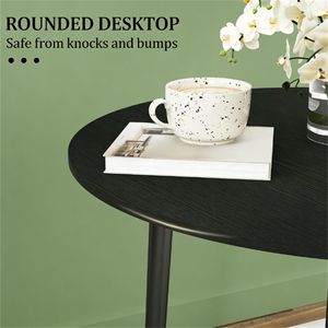 Small Round <b>Folding</b> Dining <b>Table</b> <b>Kitchen</b> <b>Table</b> for Small Spaces Black Color - Product Image 2