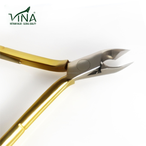 เครื่องมือเหล็กคาร์บอนแบบกรามสี่เหลี่ยมสำหรับใช้ส่วนตัวอุปกรณ์ทำเล็บ VNC-20-GC เคลือบทอง Vina - Product Image 5