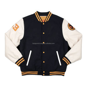Oem Haute Qualité Écusson Brodé Hommes Collège Personnalisé Blouson de Baseball Blouson Varsity Letterman à Manches en Cuir - Product Image 5
