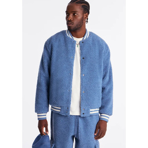 Sweat à capuche en tricot à col rond avec motif universitaire tendance personnalisé, logo personnalisé, motif contrasté, manches longues, veste universitaire - Product Image 5